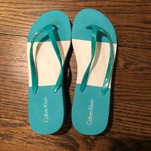 Calvin Klein platform flip flops